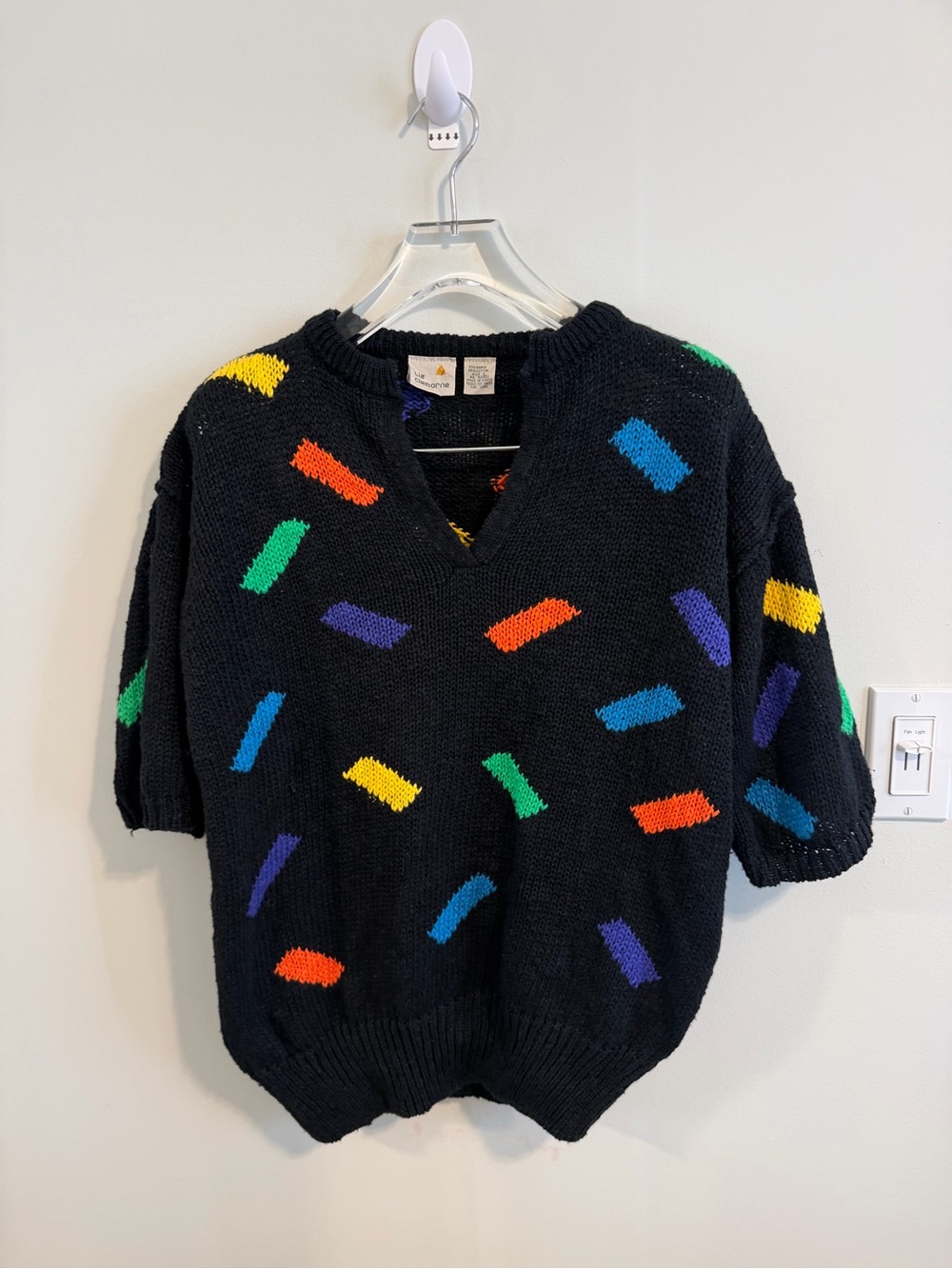Vintage Liz Claiborne 80s Geometric Knit Sweater L